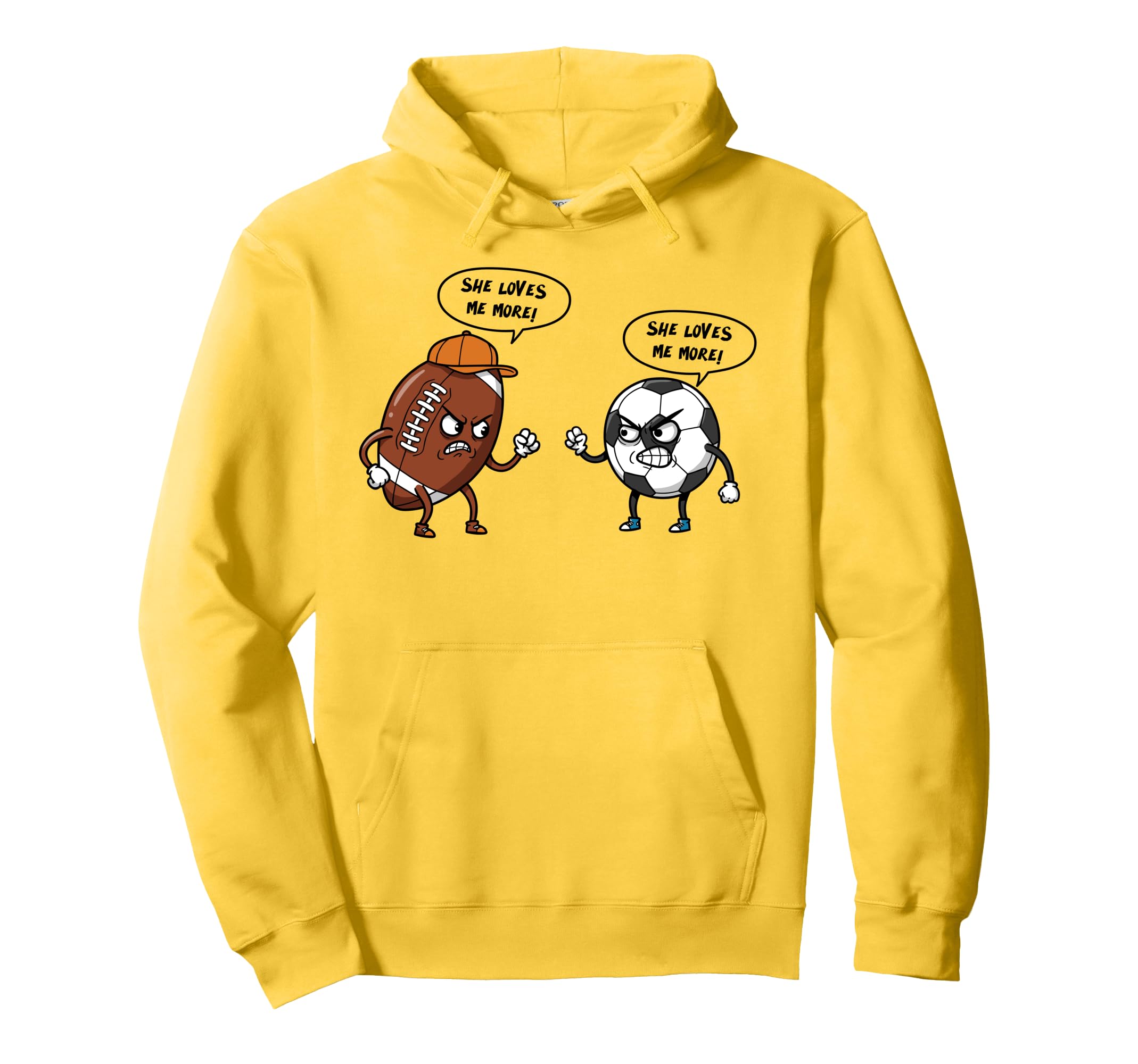 She Loves Me More Football Soccer Hoodie - Casual Everyday Wear for Adults