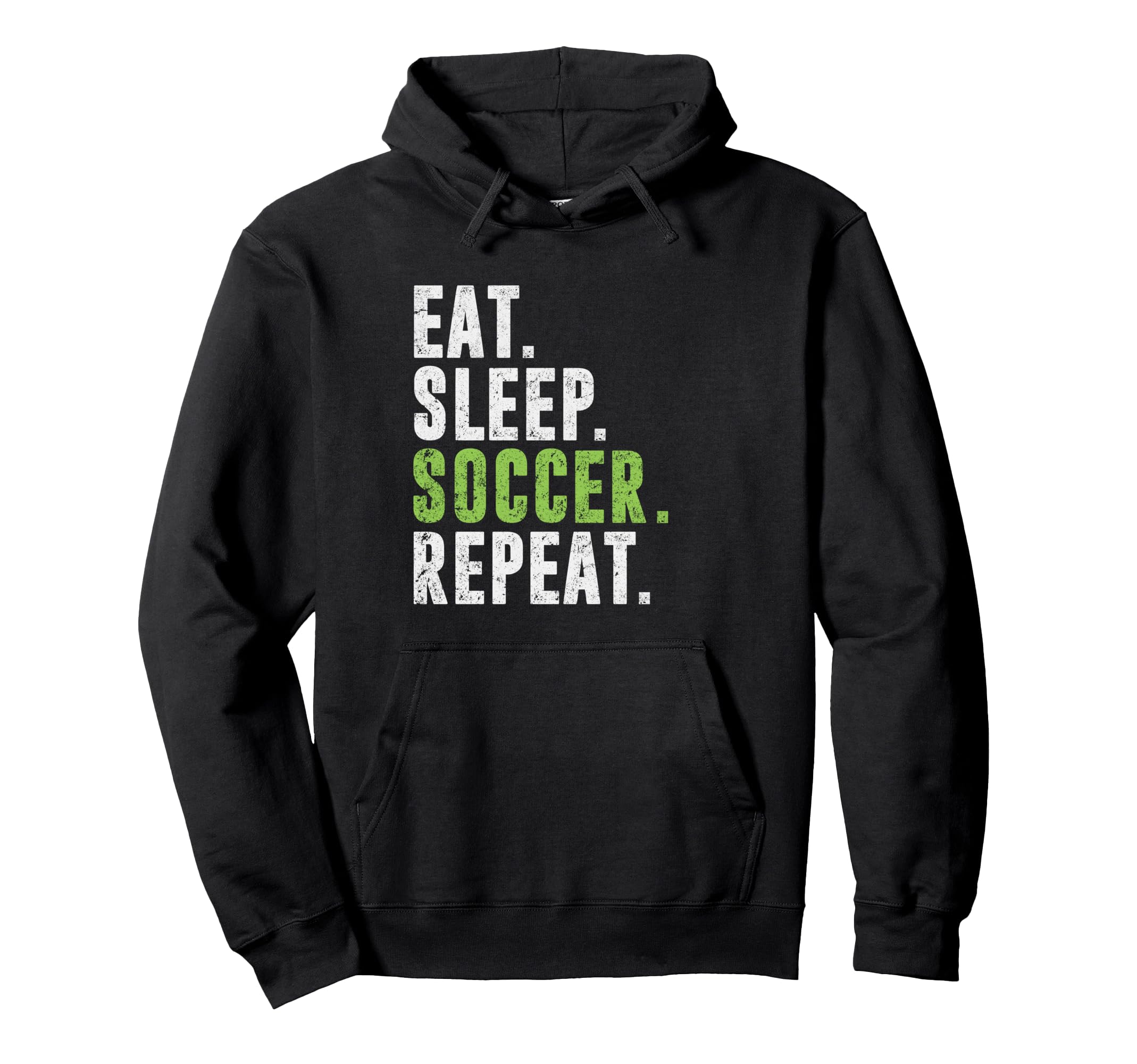 Eat Sleep Soccer Repeat Football Hoodie - Aesthetic Graphic for Adults