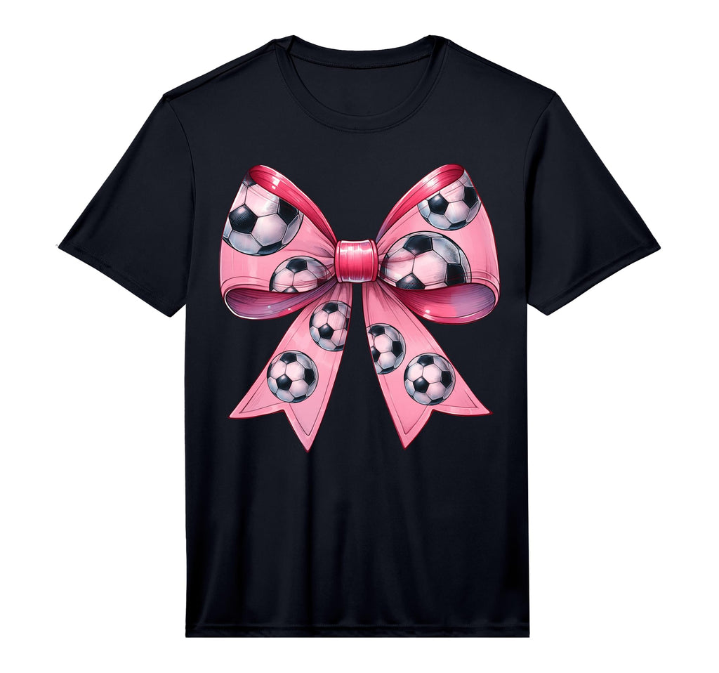 Coquette Bow Soccer Ball Pattern T-Shirt - Aesthetic Graphic Unisex
