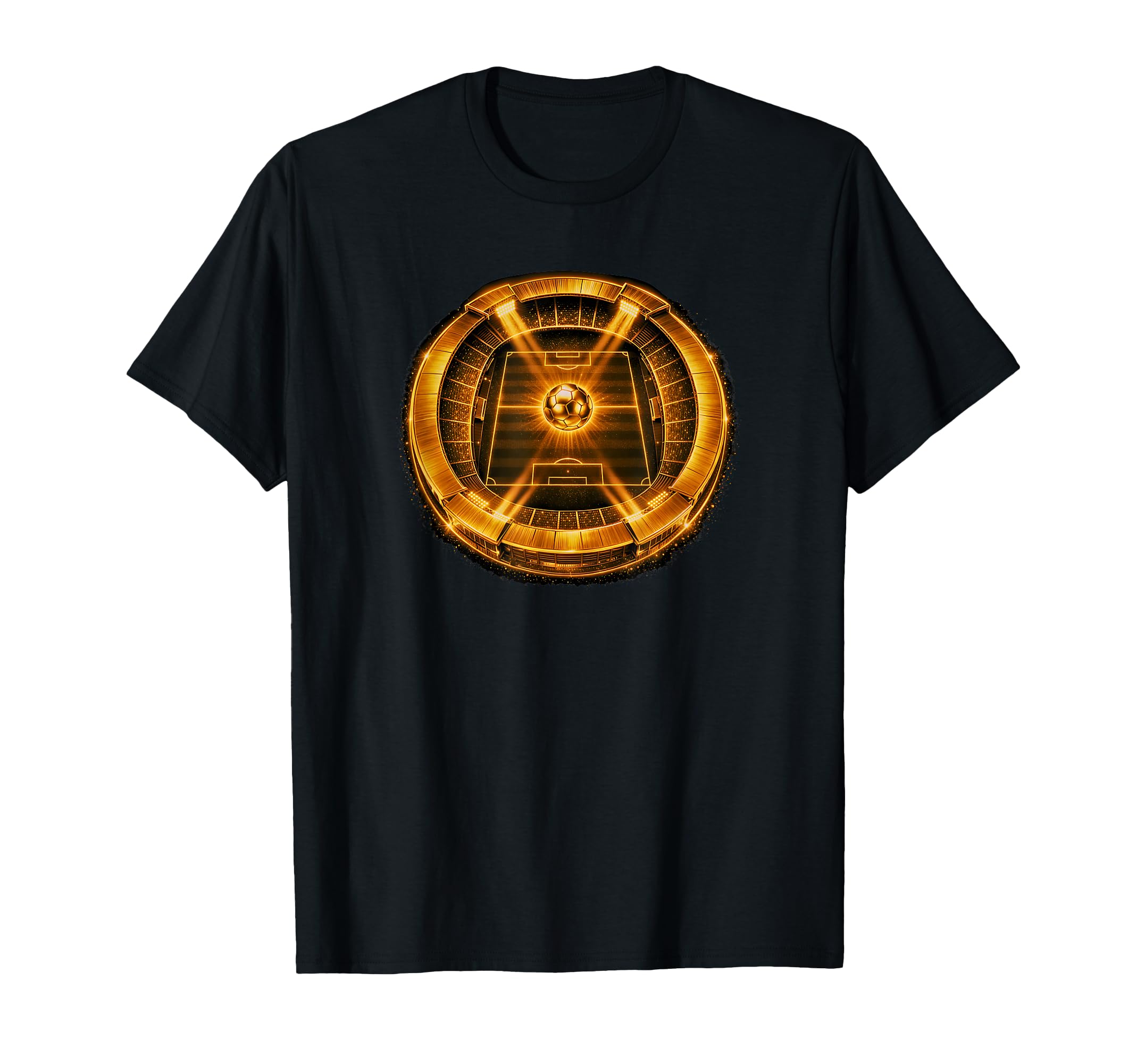 Gold Soccer Stadium Soccer Field T-Shirt - Minimalist Print Unisex
