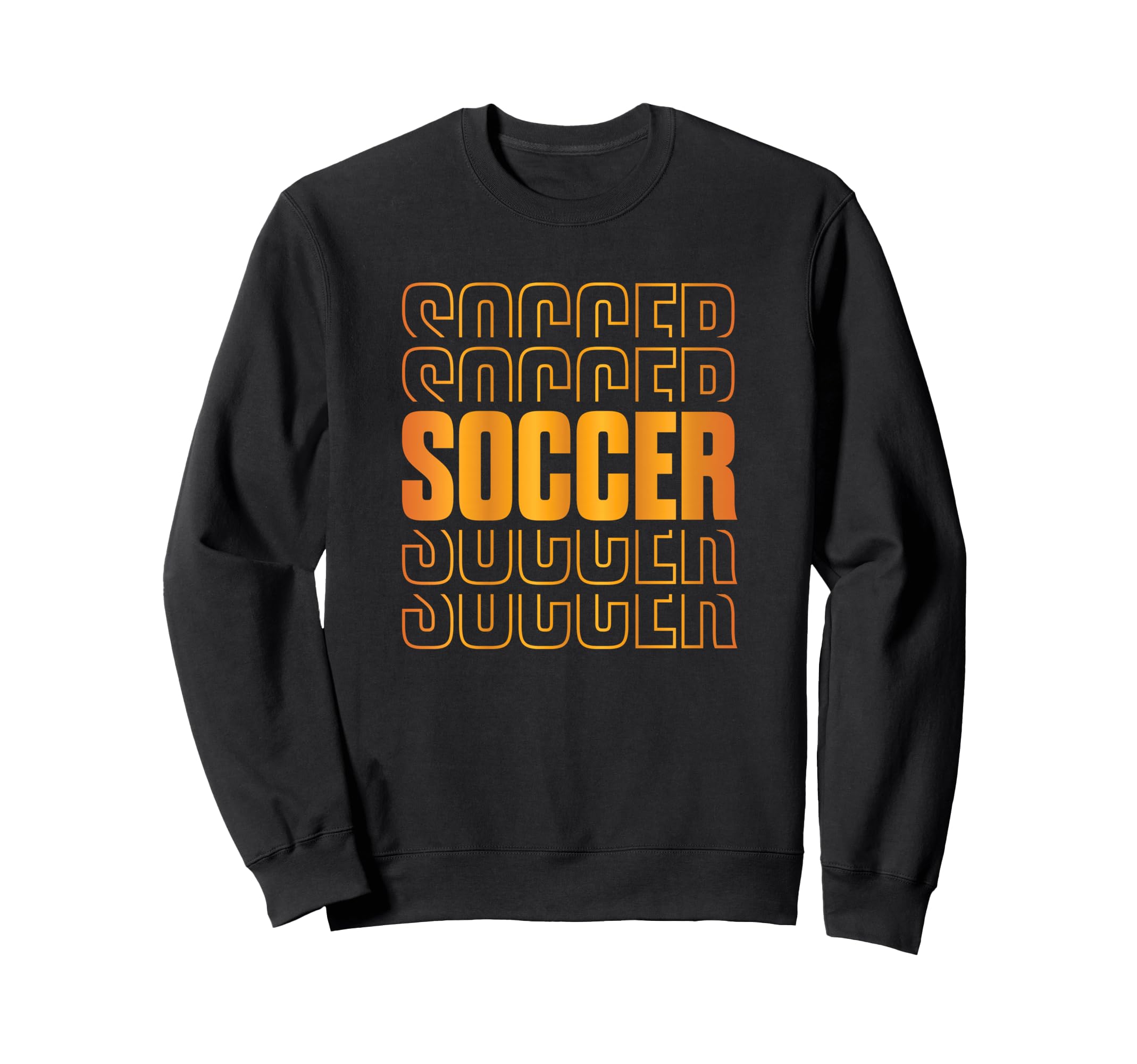 Gold Soccer Stacked Soccer Lovers Sweatshirt - Trendy Graphic for Adults