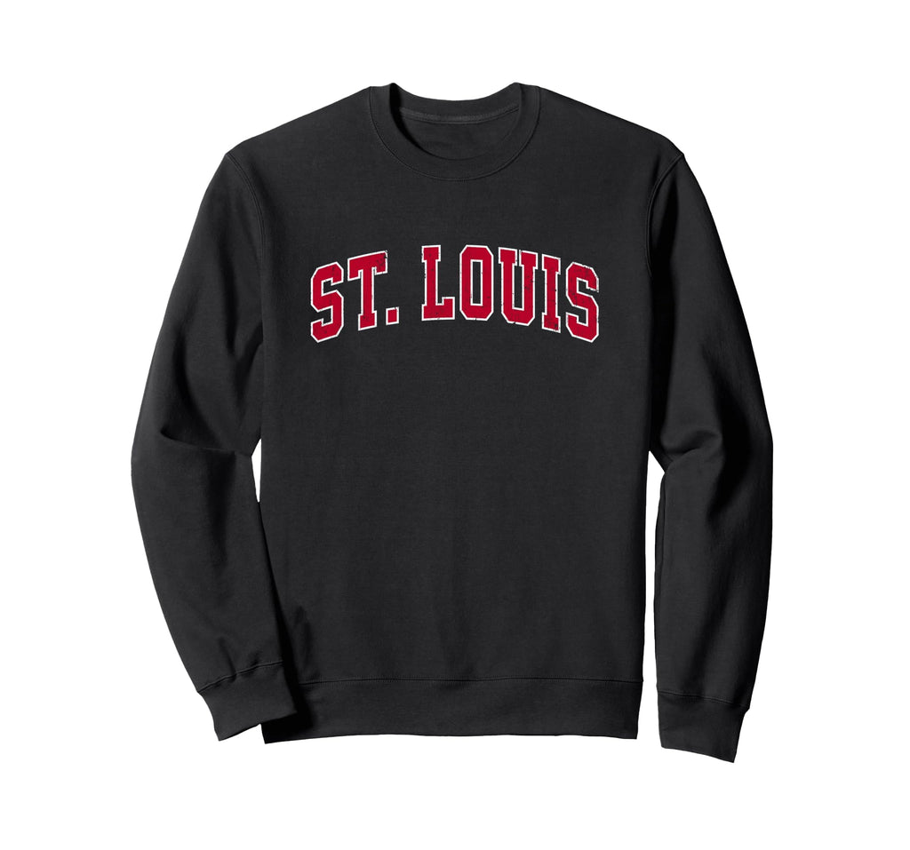 St Louis Missouri Mo Sports Red Sweatshirt - Minimalist Print for Adults