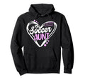 Soccer Aunt Heart Aunt Soccer Player Hoodie - Aesthetic Graphic for Adults