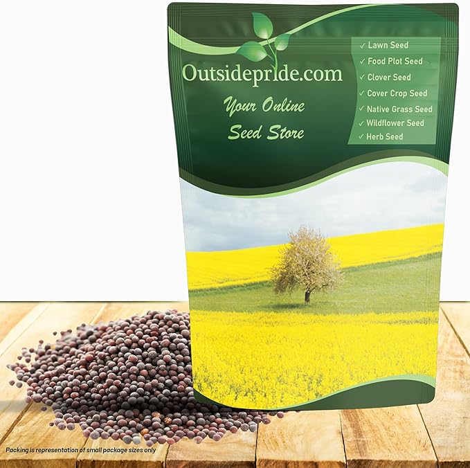 Outsidepride White Mustard Seeds for Planting - 5 lb Annual Cover Crop Seeds w/Deep Root System, High Protein Forage, Ideal for Soil Fertility, Crop Rotations, & Livestock Nutrition