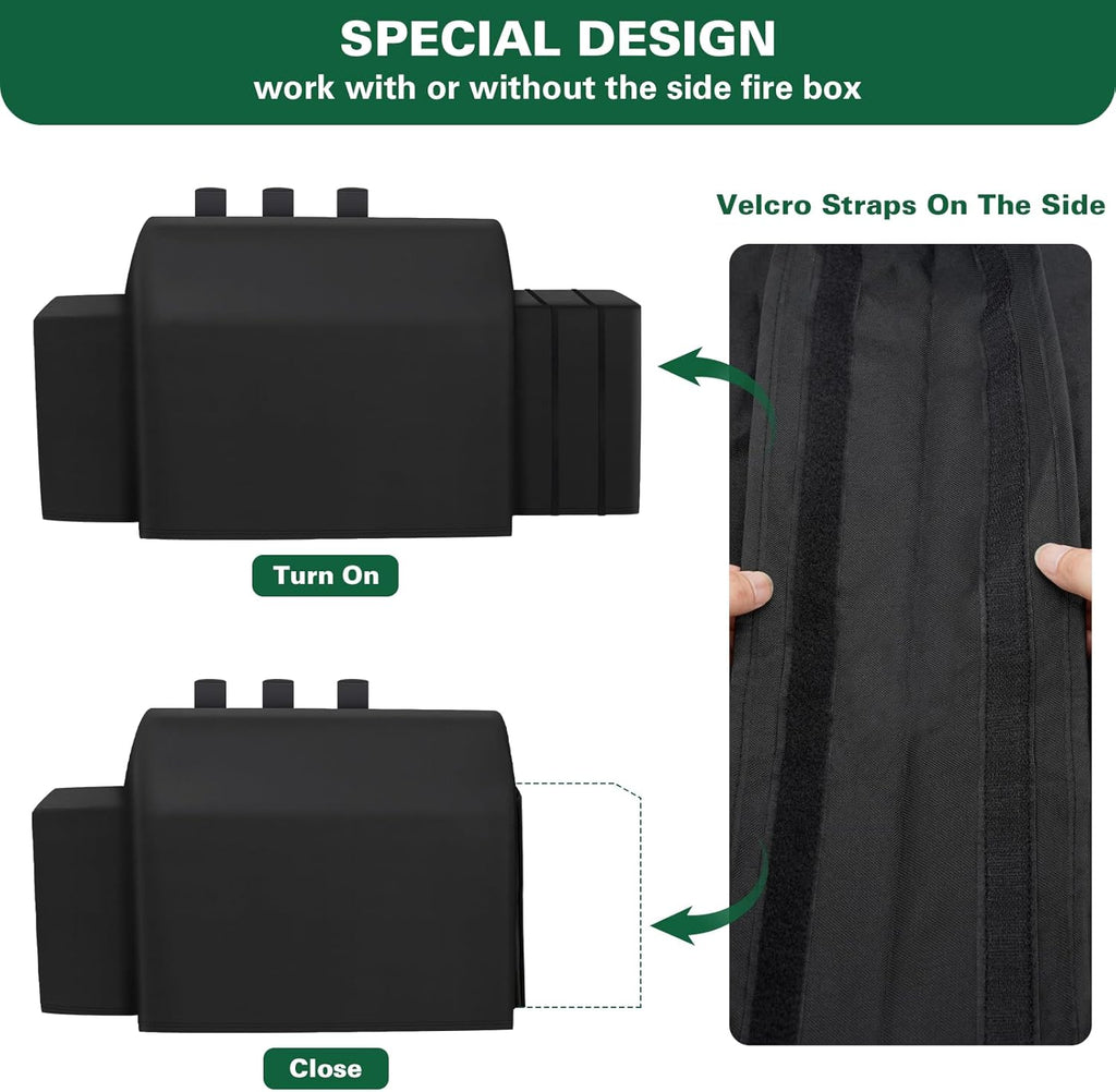 8080 Grill Cover Fits for Char-Griller Duo 5050 Double Play 5650 Charcoal Grill, Expandable Gas Grill Cover 600D Heavy Duty BBQ Cover Fits for Char-Griller 3-Burner Dual Fuel Outdoor Grill