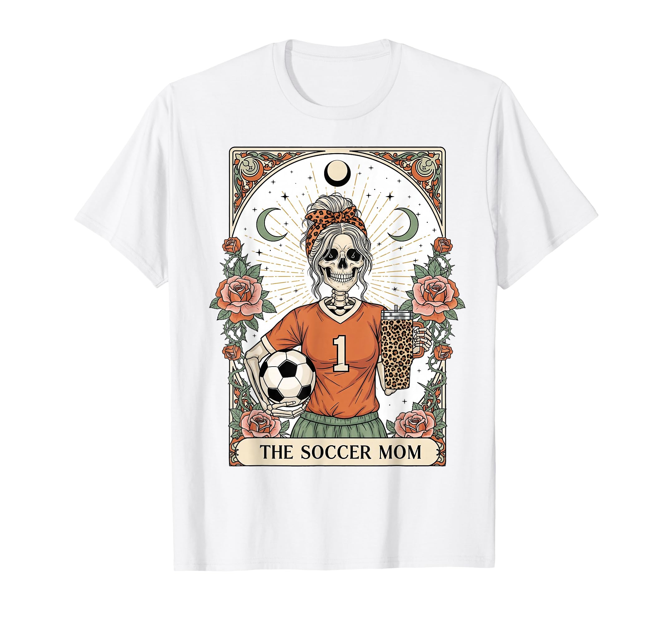 Soccer Mom Skeleton Tarot Card Soccer T-Shirt - Unique Graphic for Adults