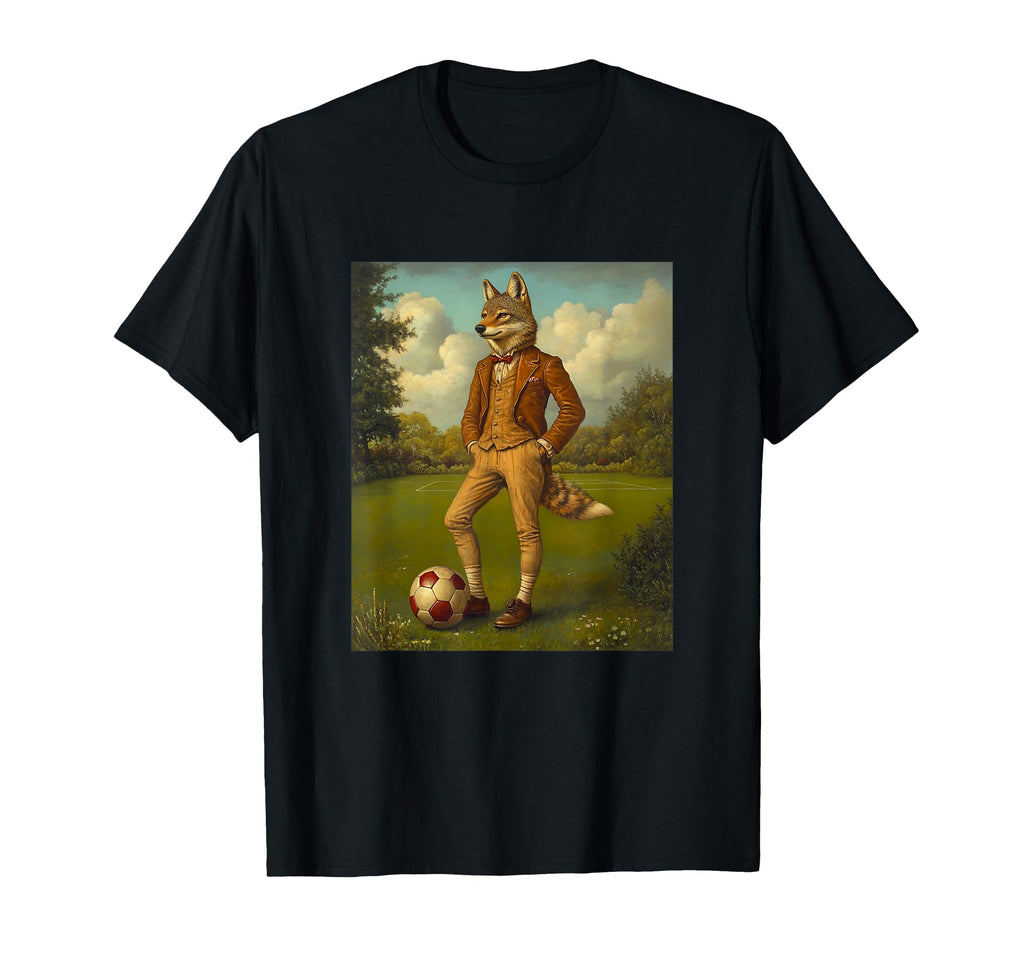 Funny Wolf Playing Soccer Weird Wolf T-Shirt - Fun Novelty Design Men Women