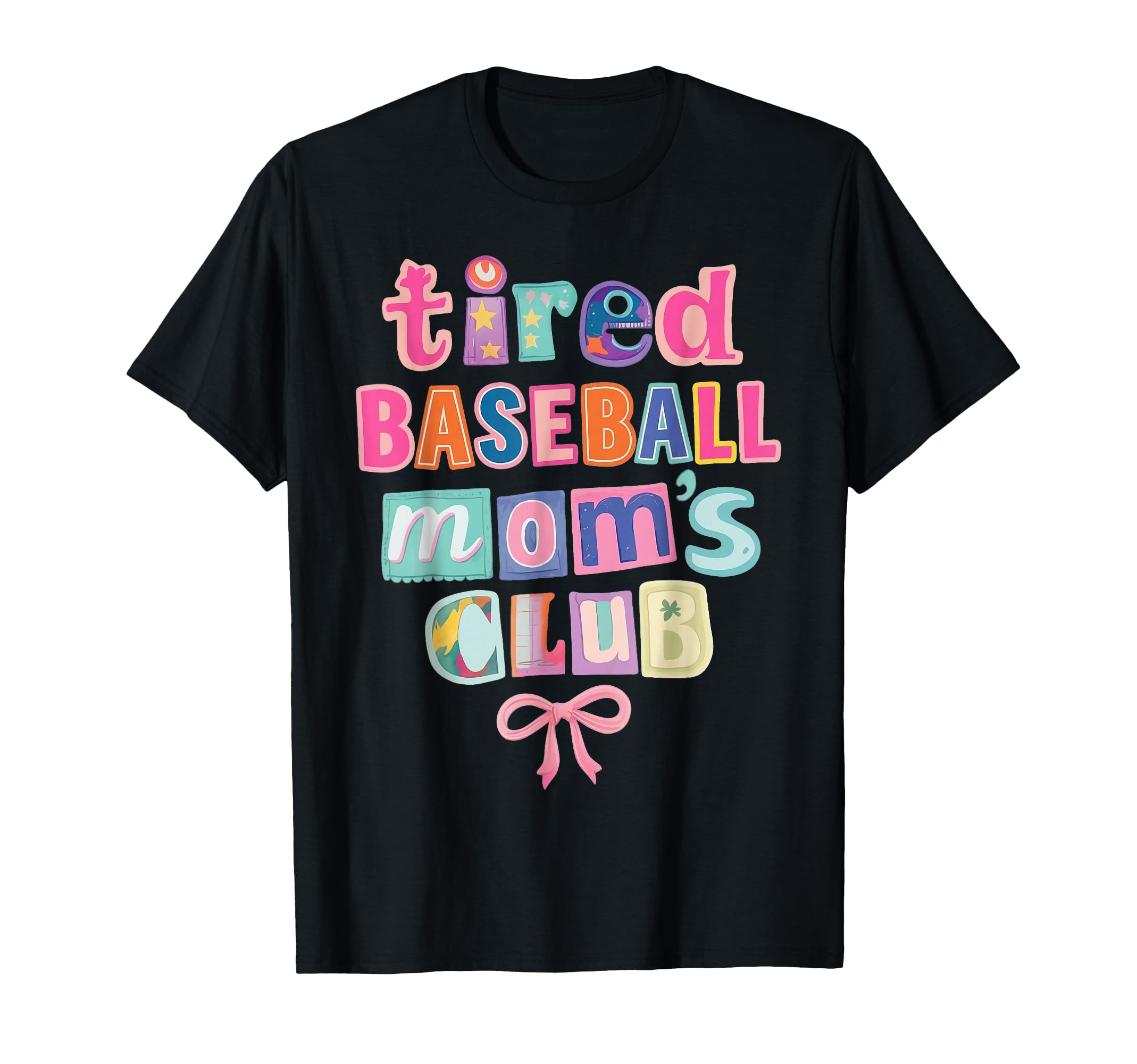 Tired Baseball Moms Club Coquette T-Shirt - Unique Graphic for Adults