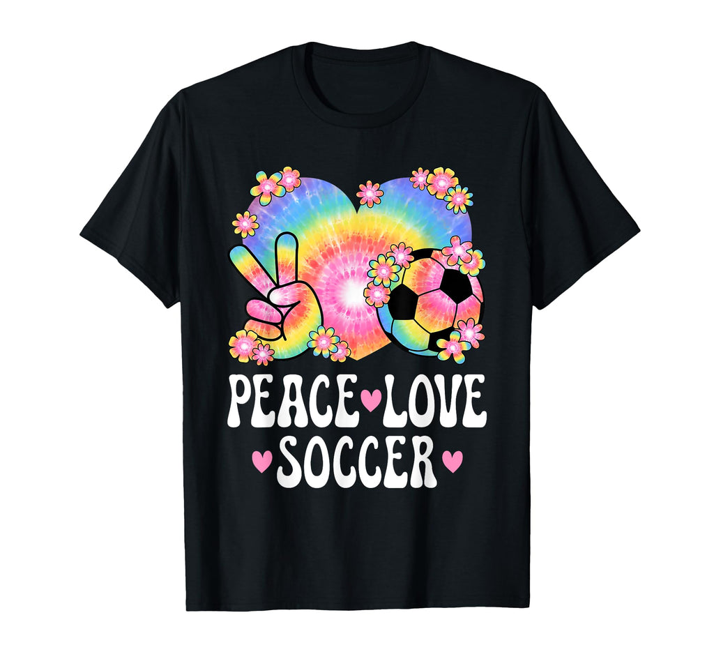 Peace Love Soccer Lover 60S 70S T-Shirt - Fun Novelty Design Men Women