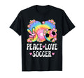Peace Love Soccer Lover 60S 70S T-Shirt - Fun Novelty Design Men Women