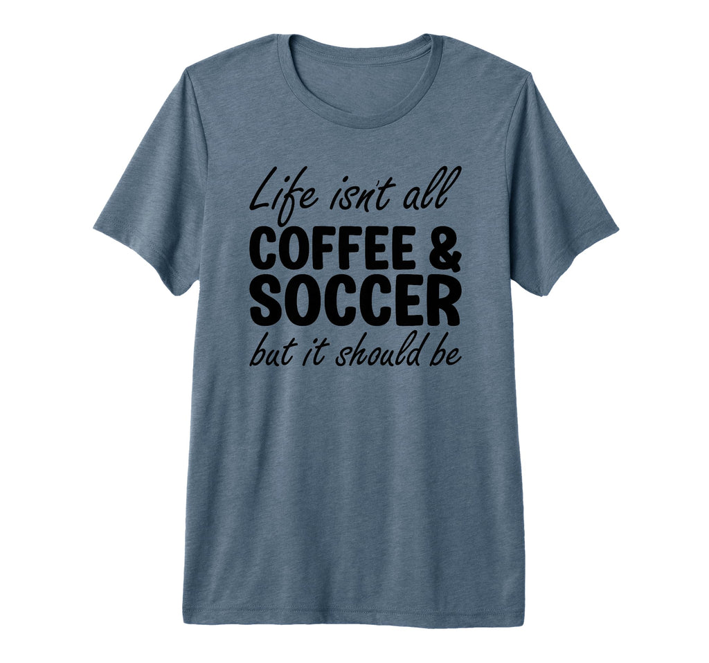 Coffee And Soccer Soccer Players Tri Blend T-Shirt - Trendy Graphic Unisex