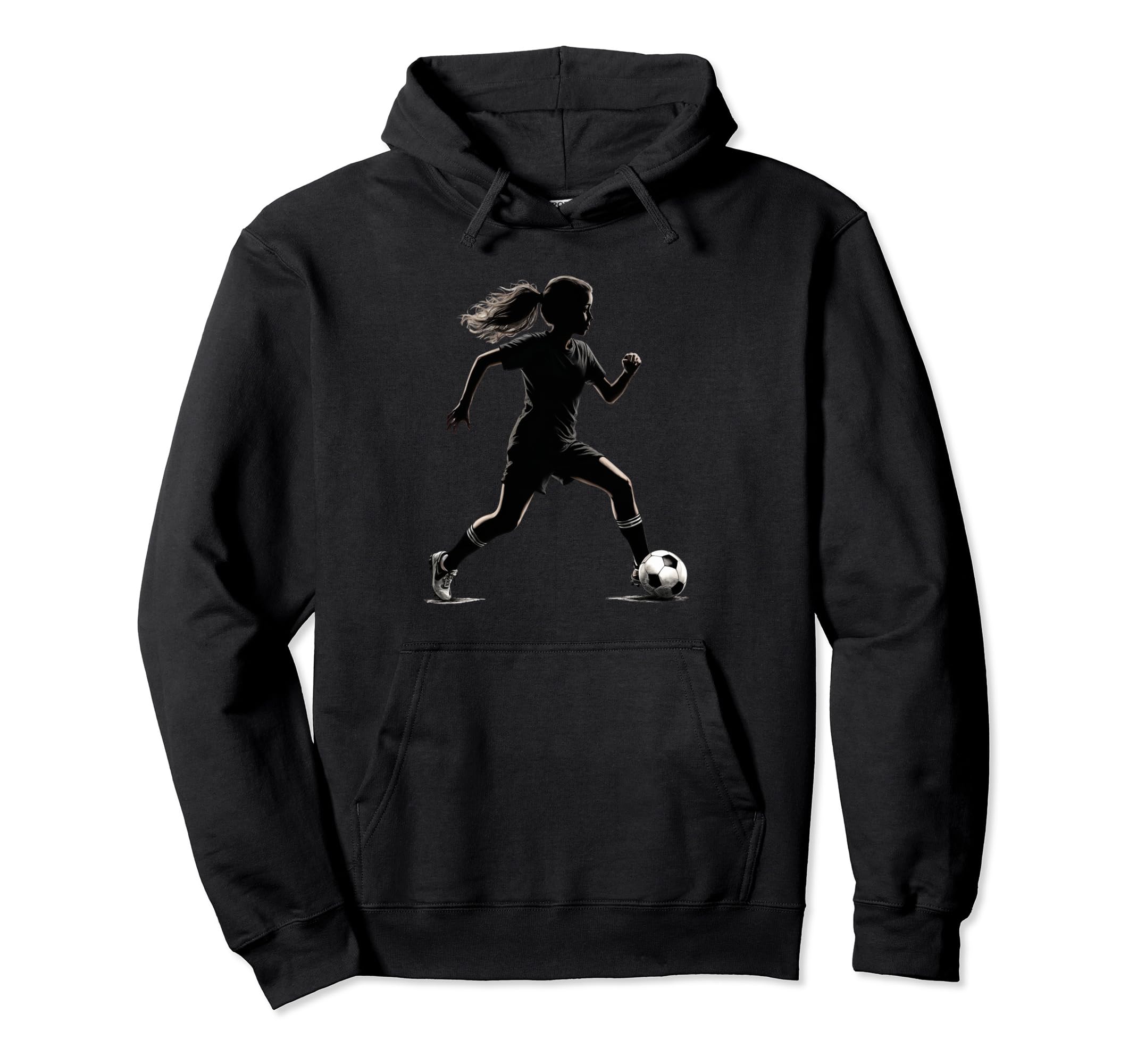 Soccer Player Silhouette Womens Soccer Hoodie - Graphic Print Men Women