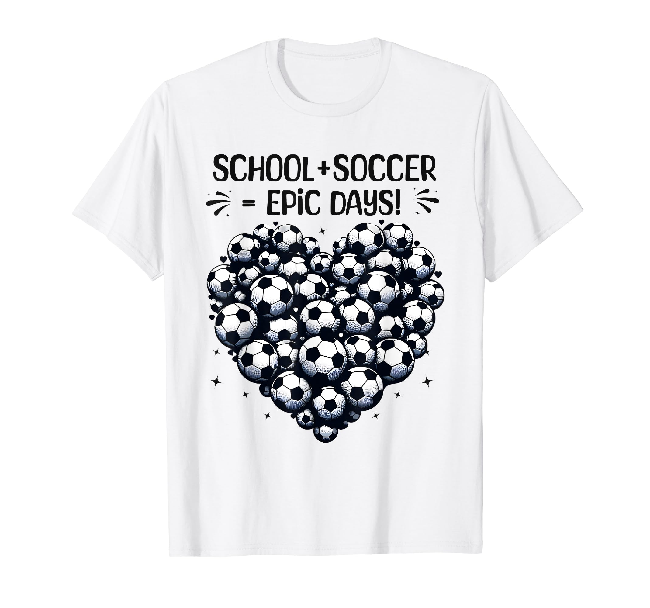 100 Days School Soccer Heart Love 100Th Day T-Shirt - Graphic Print Unisex