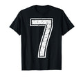 White Sports Team Number 7 T-Shirt - Minimalist Print Unisex