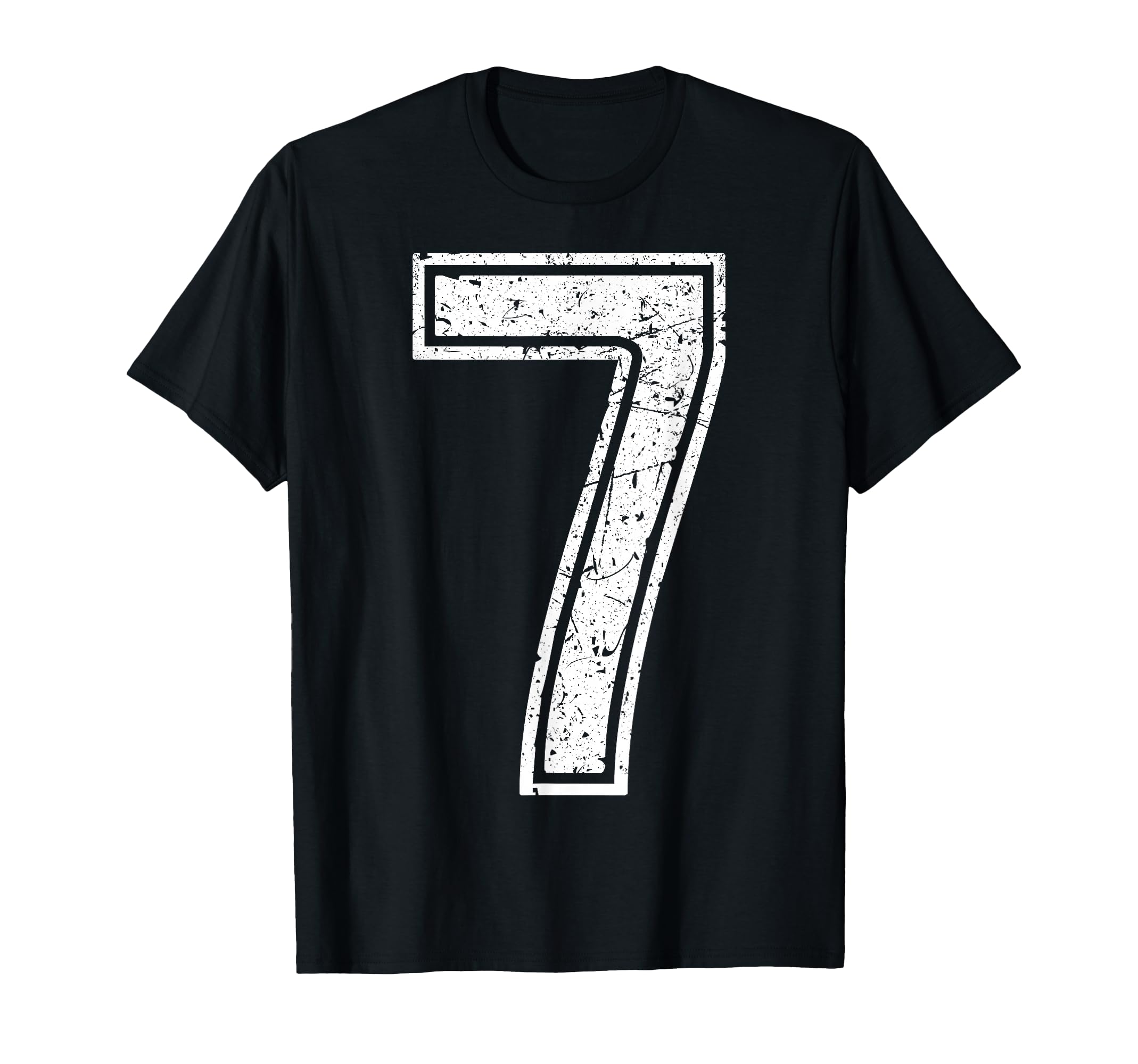 White Sports Team Number 7 T-Shirt - Minimalist Print Unisex