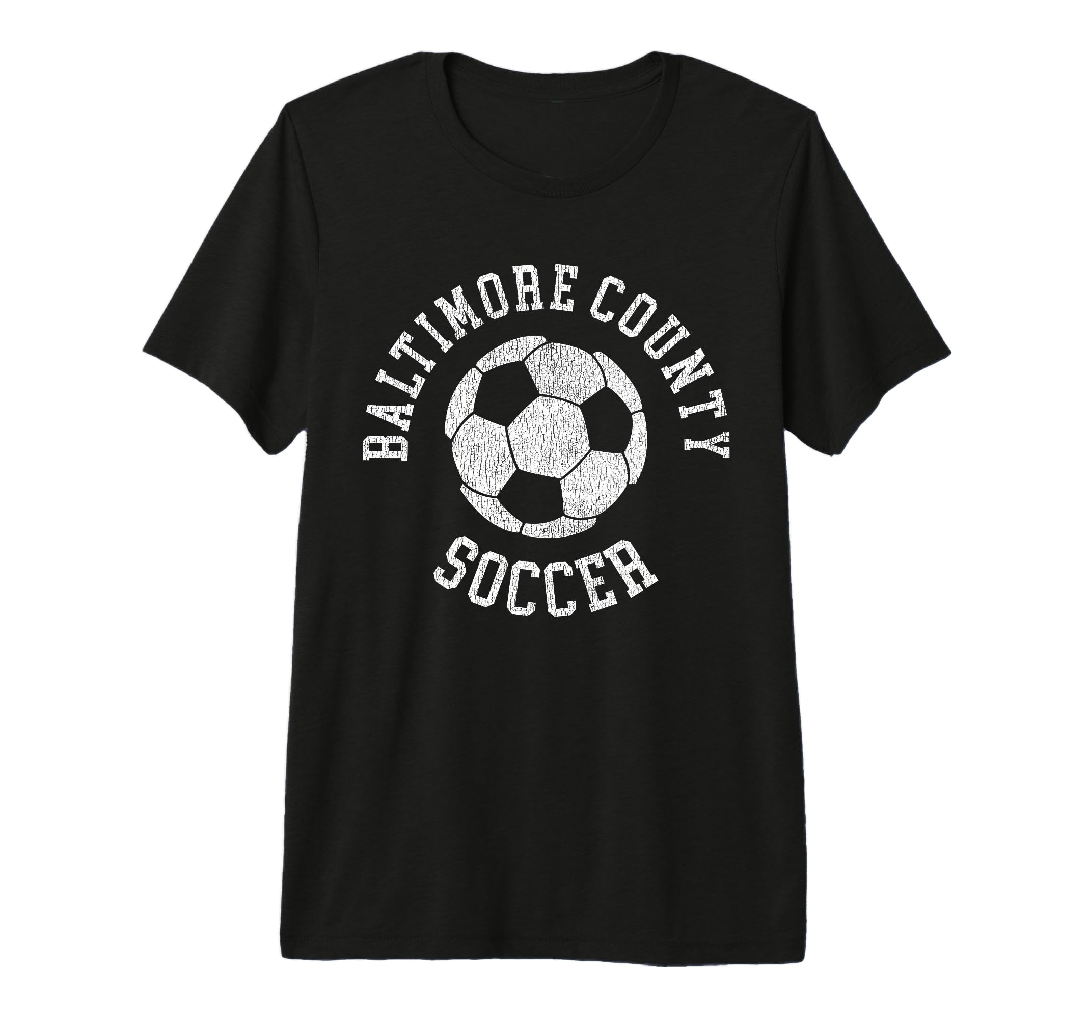 Baltimore County Soccer Distressed T-Shirt - Novelty Apparel for Adults