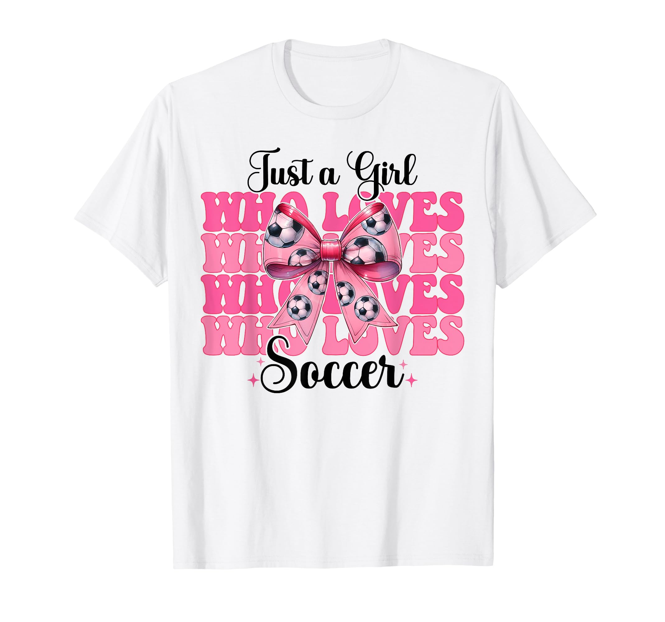 Just Who Loves Soccer Coquette Bow T-Shirt - Streetwear Style for Adults