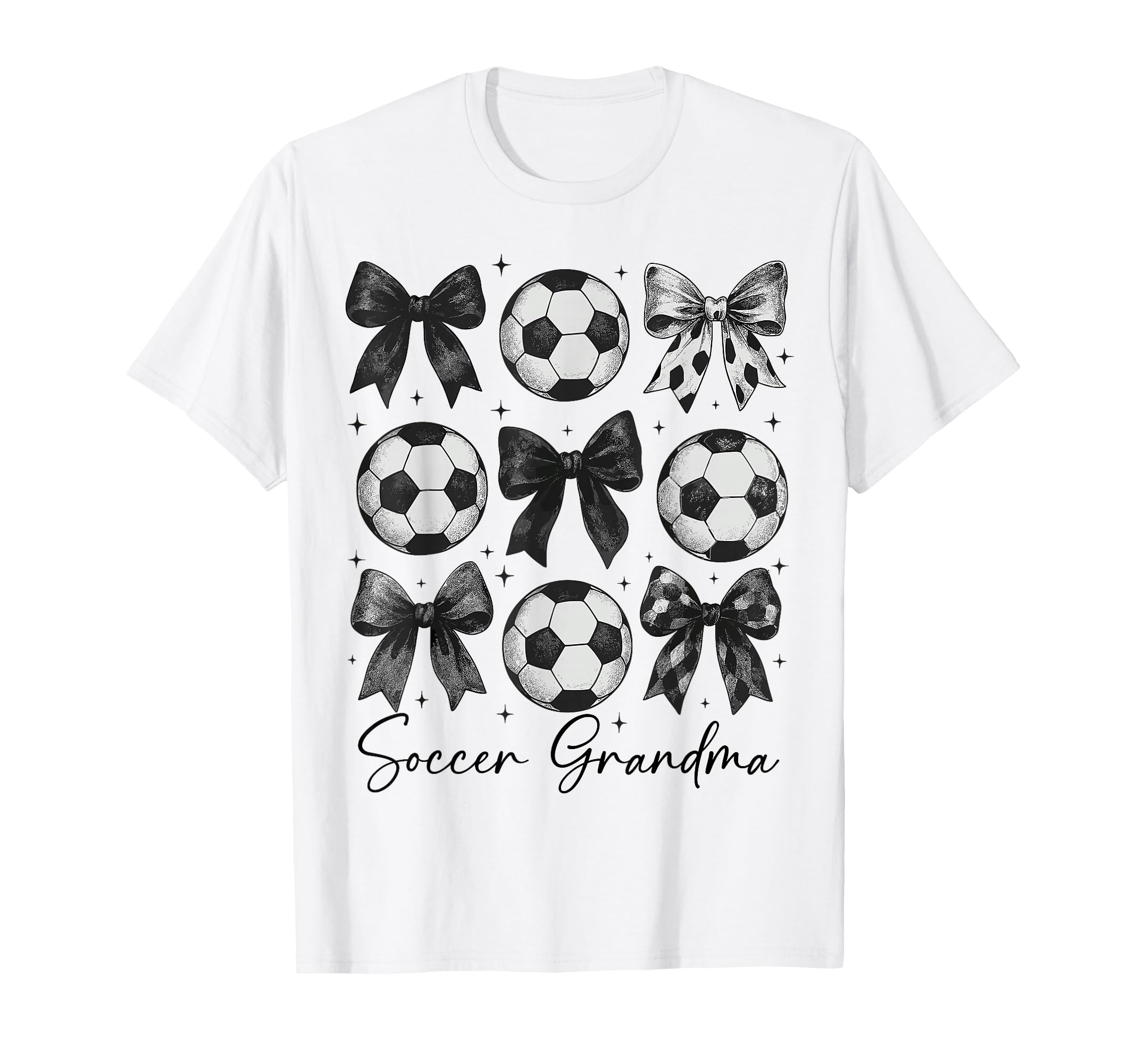 Soccer Grandma Funny Coquette Bow T-Shirt - Fun Novelty Design Men Women