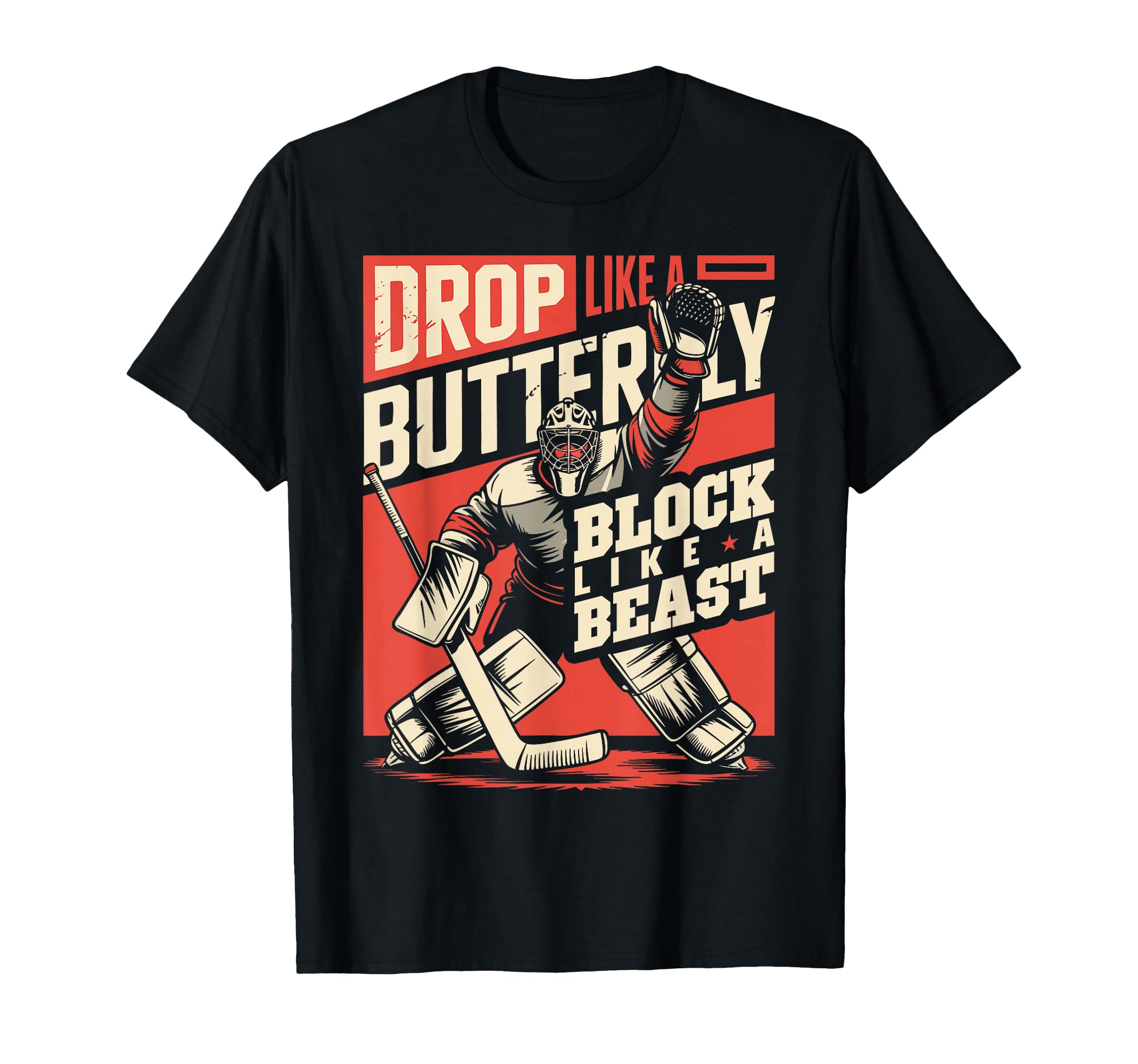 Ice Hockey Goalkeeper Ice Hockey T-Shirt - Minimalist Print Men Women