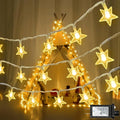 120 LED 40FT Star String Lights, 8 Modes Plug in Star Lights with Timer & Memory, Indoor Outdoor Christmas Twinkle Light for Birthday Party Bedroom Wedding Home Classrom Decor Warm White