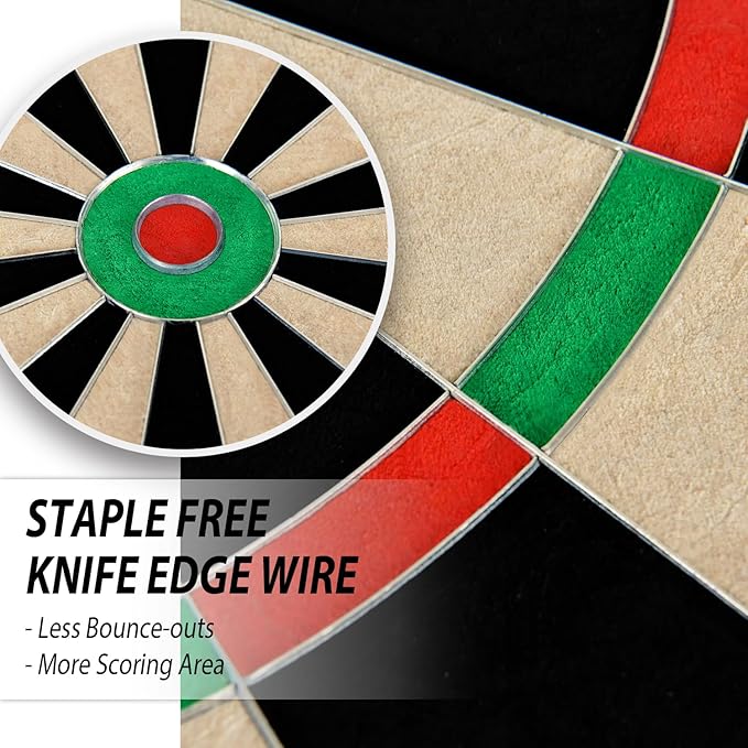 EVA Dartboard Surround Wall Protector, Sisal/Bristle Dartboard and 18g Steel Tip Darts Set Optional