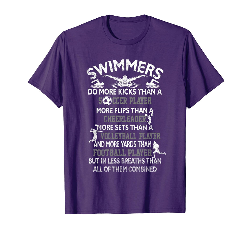 Swimmers Do More Kicks Than Soccer T-Shirt - Unique Graphic for Adults