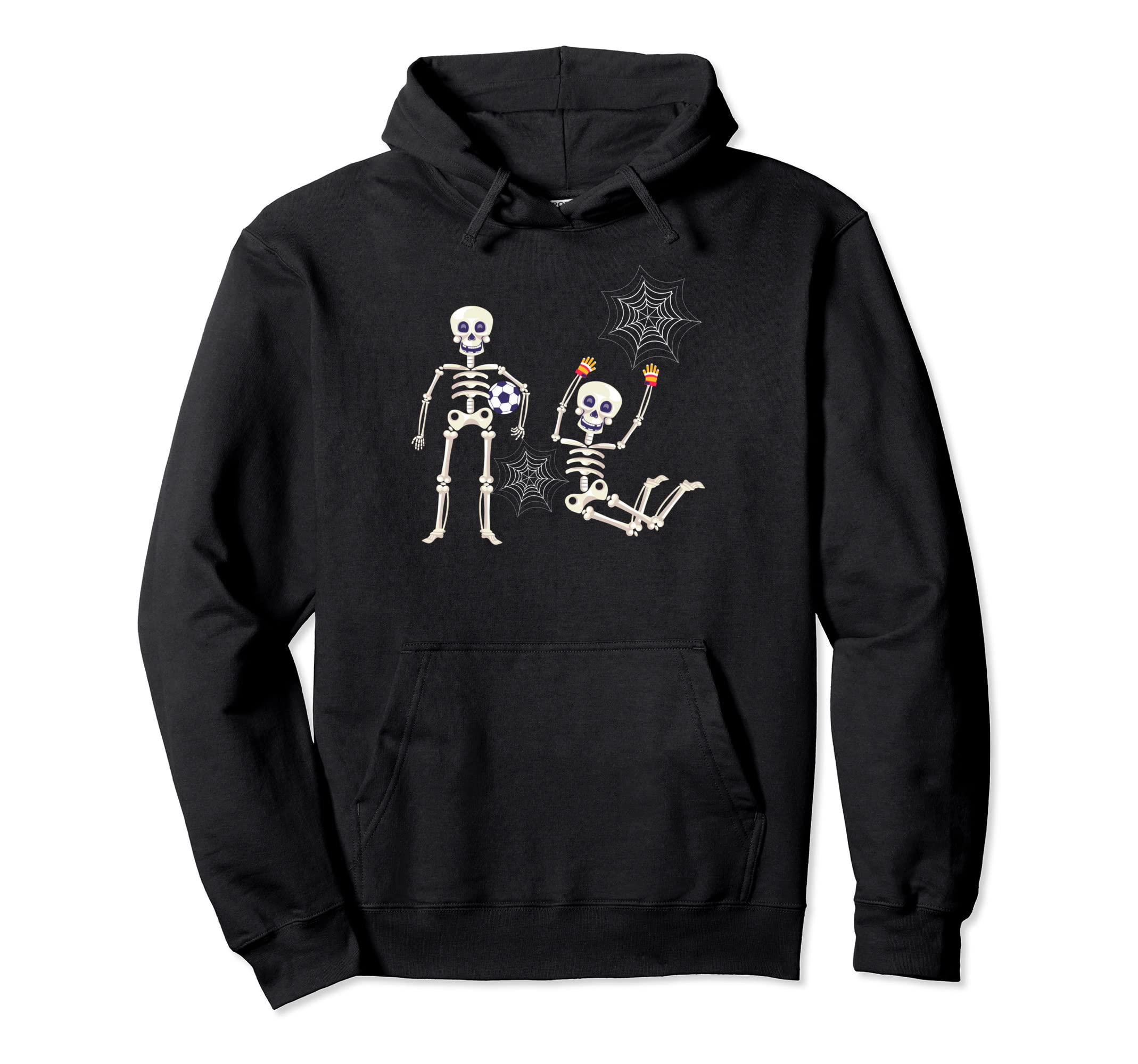 Halloween Skeleton Soccer Player Hoodie - Novelty Apparel Unisex