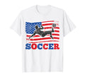 Soccer Us Flag Athlete Sports T-Shirt - Fun Novelty Design for Adults