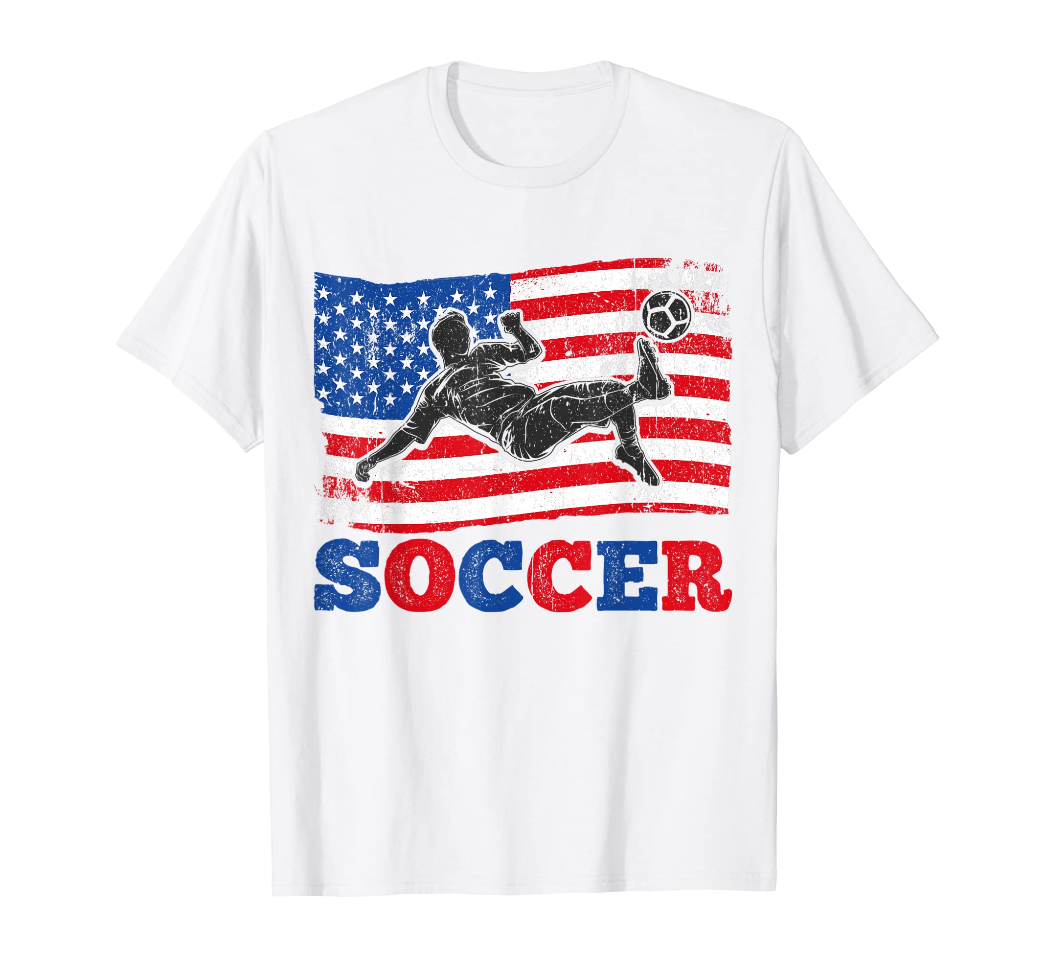 Soccer Us Flag Athlete Sports T-Shirt - Fun Novelty Design for Adults