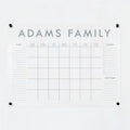 Personalized Clear Acrylic Calendar for Wall, Calendar Whiteboard for Wall, Dry Erase Wall Calendar, Wall Calendar Organizer System for Home (Block, Grey, 31"W x 23"H)