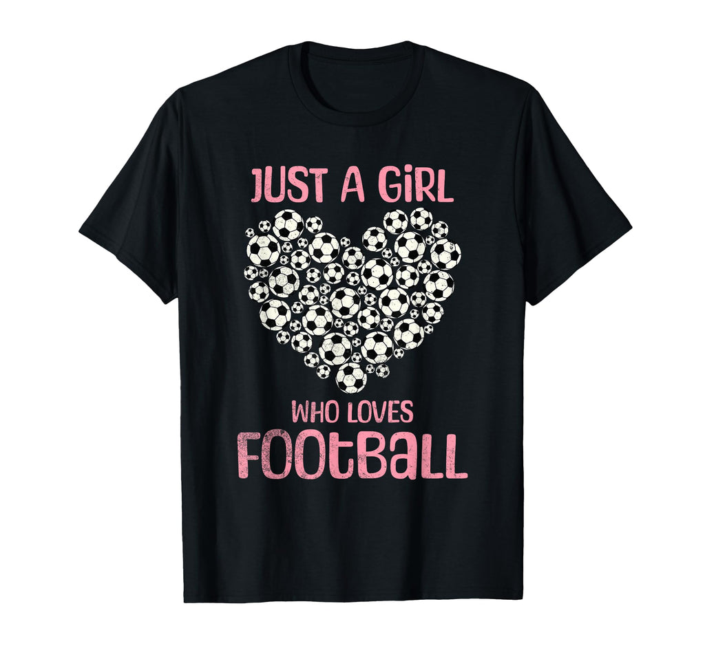 Just Who Loves Football Heart Womens T-Shirt - Novelty Apparel Men Women