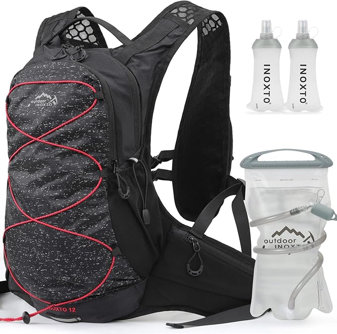 Hydration Pack Backpack, Lightweight Water Backpack with 2L Leakproof Hydration Bladder Daypack for Men Women,Running Hydration Vest for Outdoor Trail