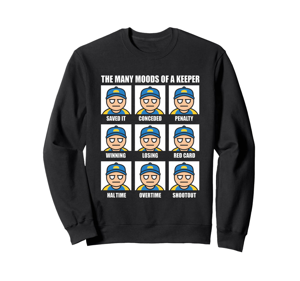 Many Moods Goalkeeper Soccer Sweatshirt - Custom Art Print for Adults