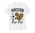 Soccer Pop Pop Heart Leopard Pop Pop T-Shirt - Casual Everyday Wear Unisex