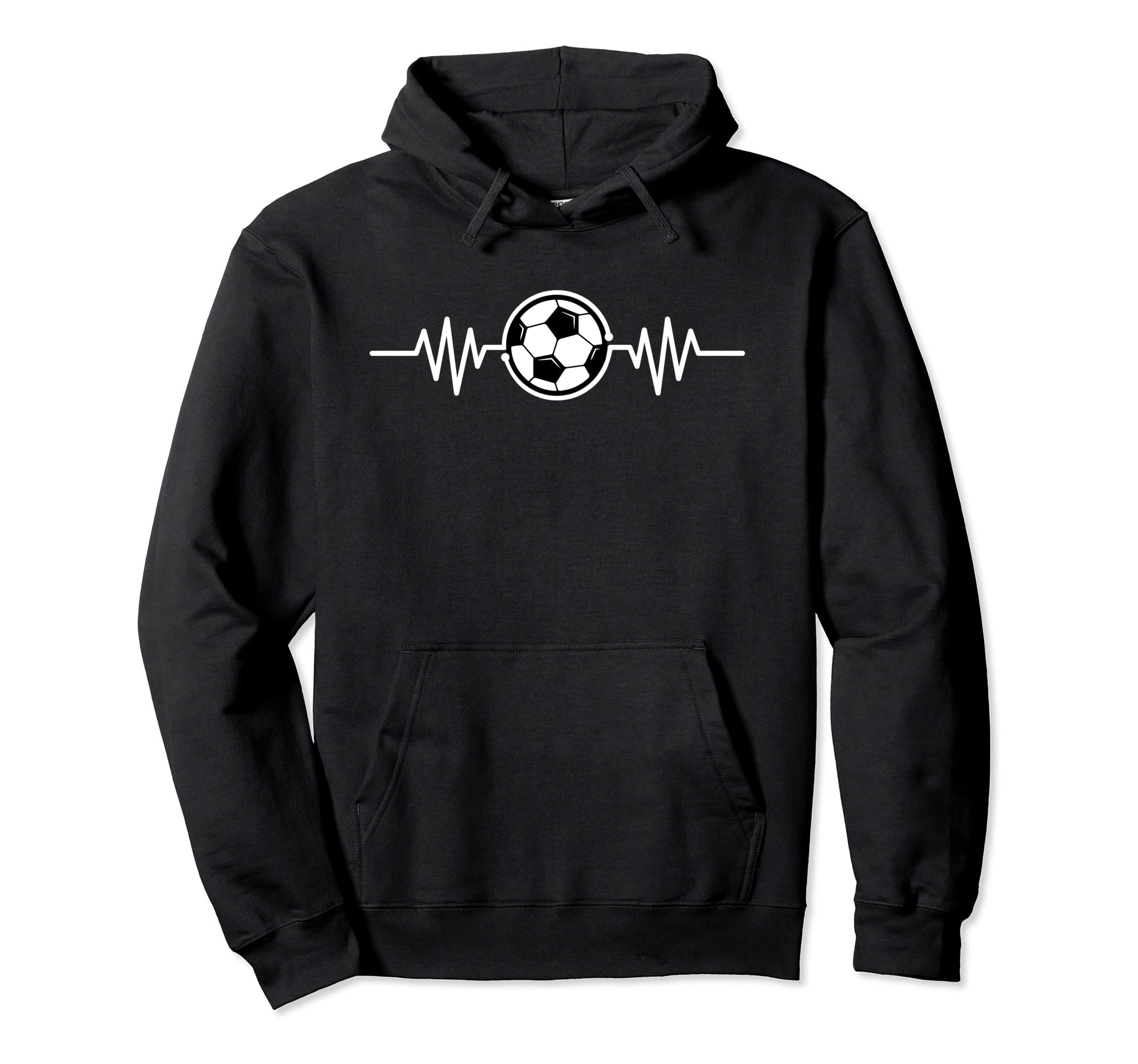 Soccer Ball Heartbeat Pulse Line Fan Hoodie - Minimalist Print Men Women