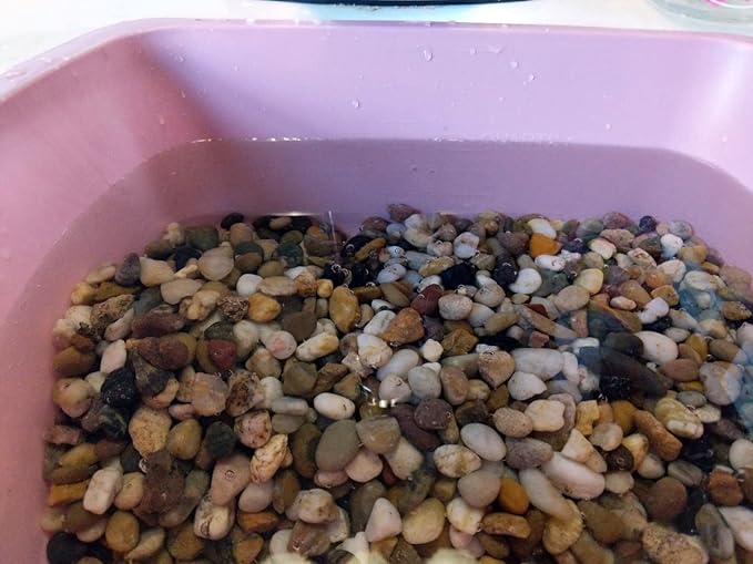 Voulosimi 40 LBS River Rock Stones, Natural Decorative Polished Mixed Pebbles Gravel,Outdoor Decorative Stones for Plant Aquariums, Landscaping, Vase Fillers