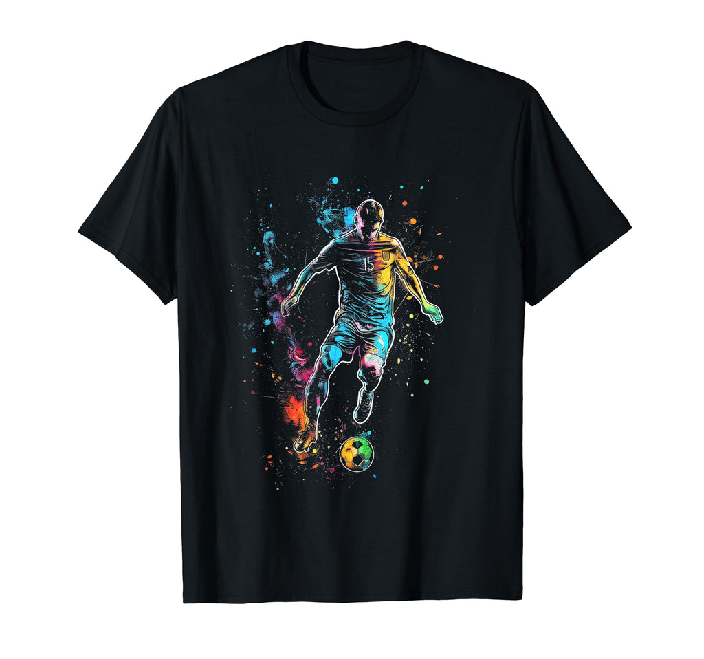 Soccer Player Sports Football Colorful T-Shirt - Streetwear Style Unisex