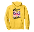 Soccer Is My Valentine Coquette Bow Hoodie - Graphic Print for Adults