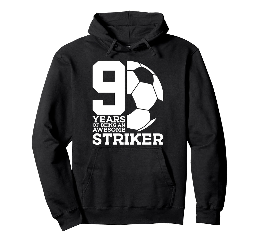 Soccer 9 Years Awesome Soccer Striker Hoodie - Minimalist Print for Adults