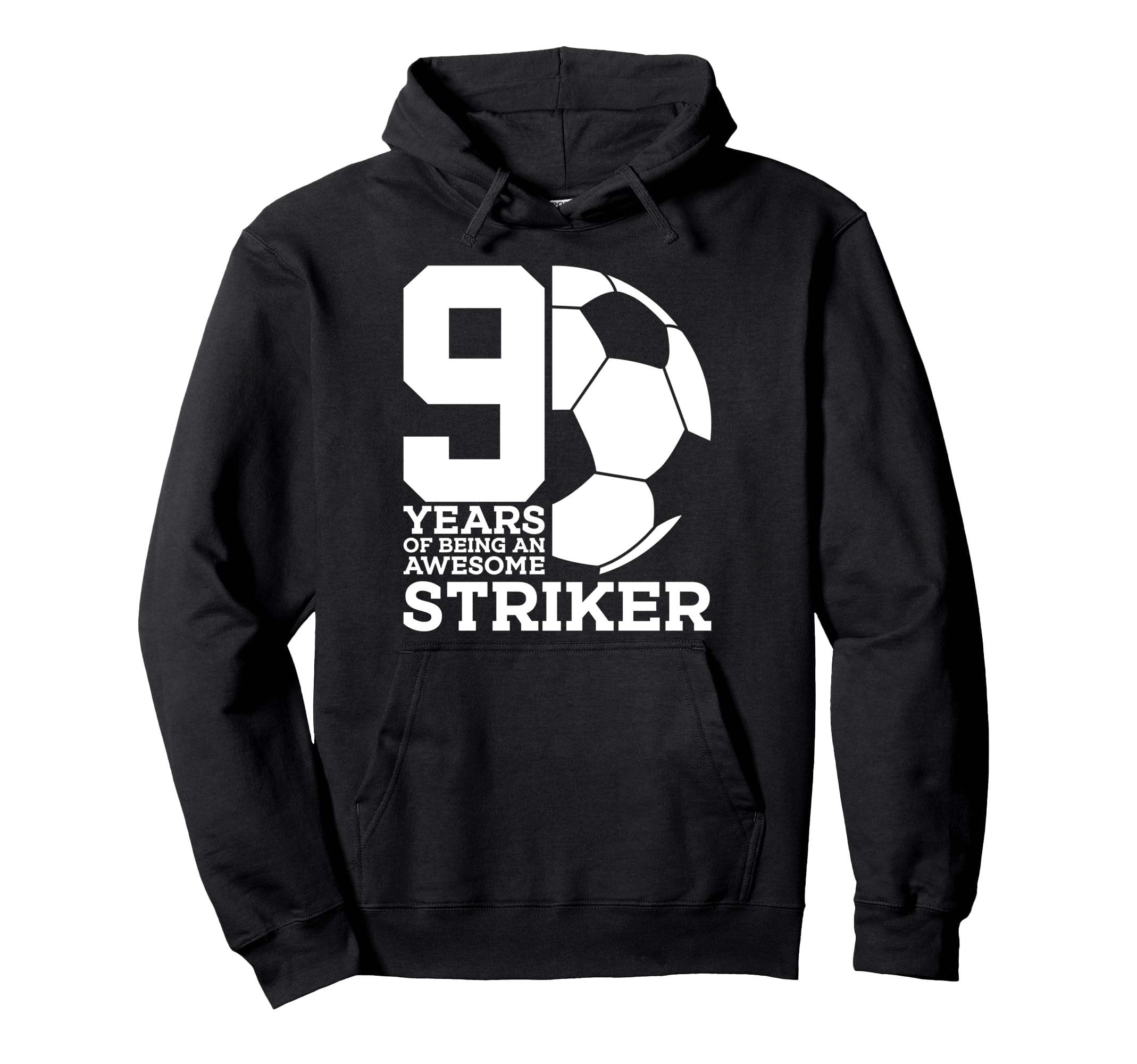 Soccer 9 Years Awesome Soccer Striker Hoodie - Minimalist Print for Adults