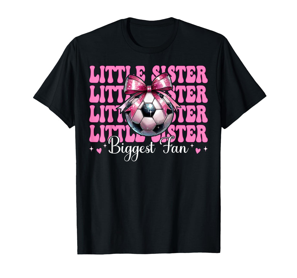 Soccer Sister Soccer Coquette Little T-Shirt - Novelty Apparel for Adults