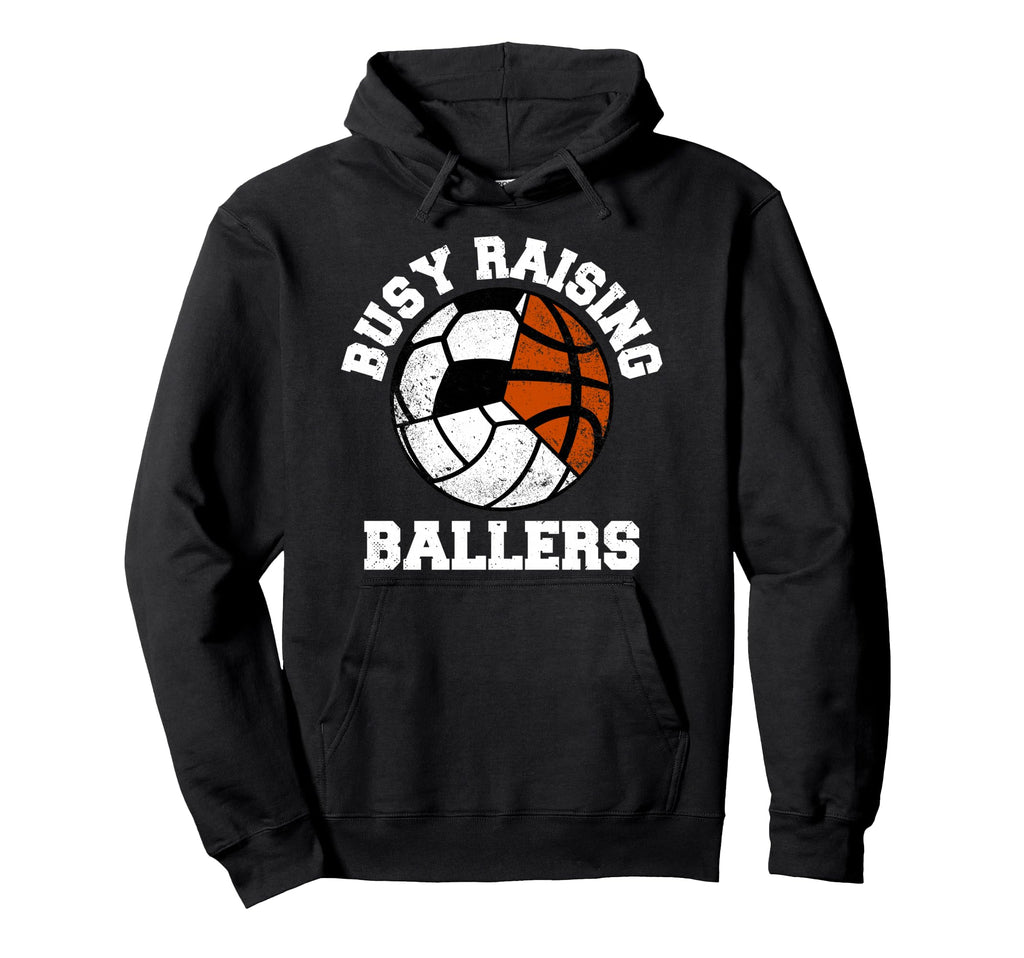 Busy Raising Ballers Funny Volleyball Hoodie - Casual Everyday Wear Unisex