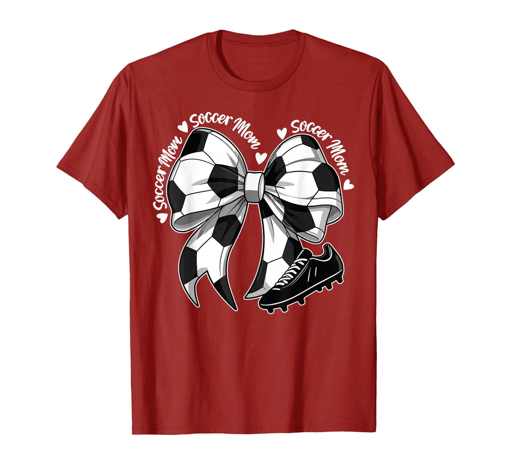 Soccer Mom Mama Coquette Bows Game Day T-Shirt - Custom Art Print Men Women