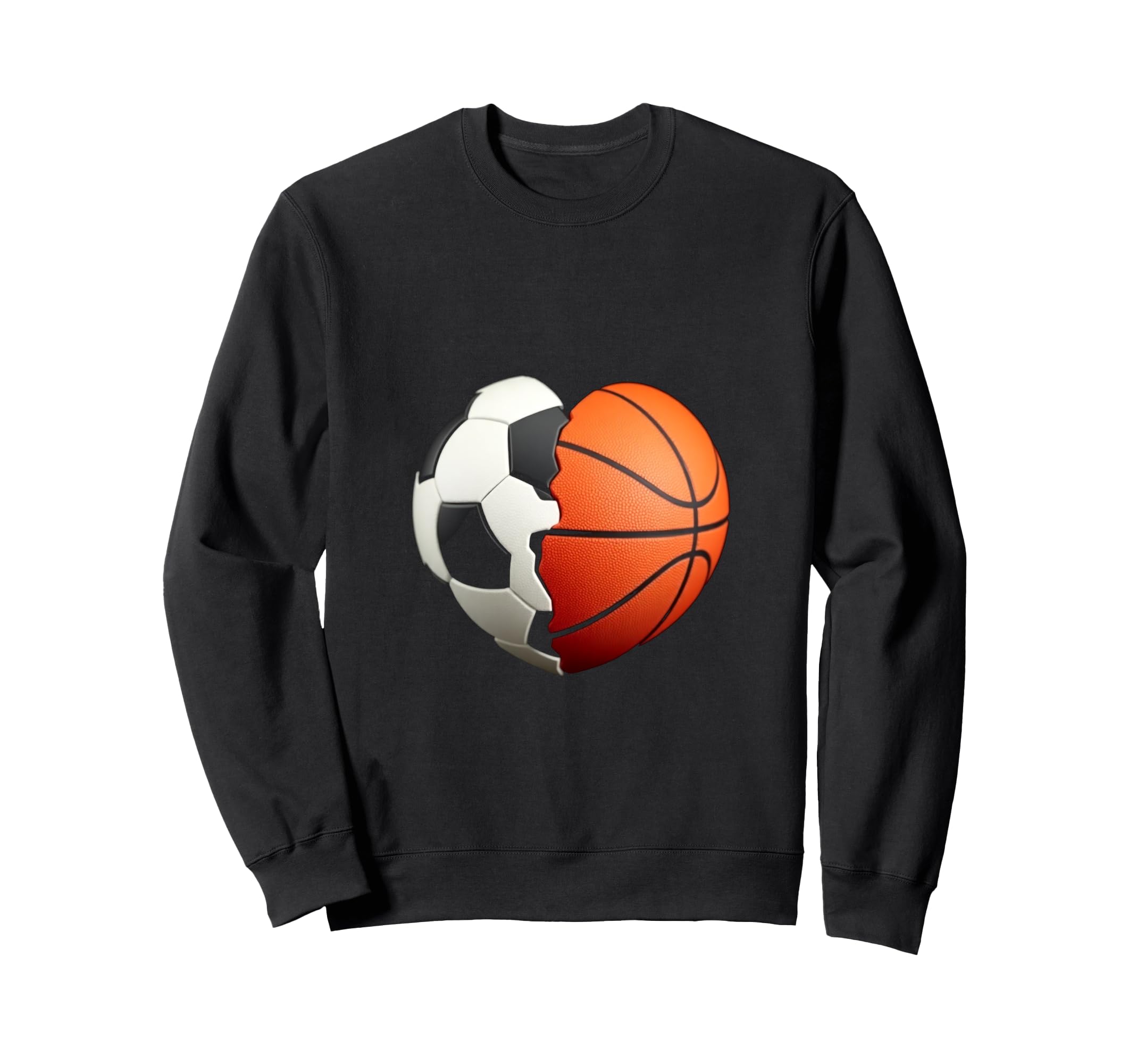 Split Heart Soccer Basketball Sweatshirt - Novelty Apparel Unisex
