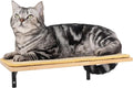 Meowoou Cat Wall Shelf with Sisal Mat, Wall Mounted Rubber Wood Cat Wall Furniture, Cats Climbing Steps for Wall, Cats Window Perches for Sleeping, Playing and Scratching