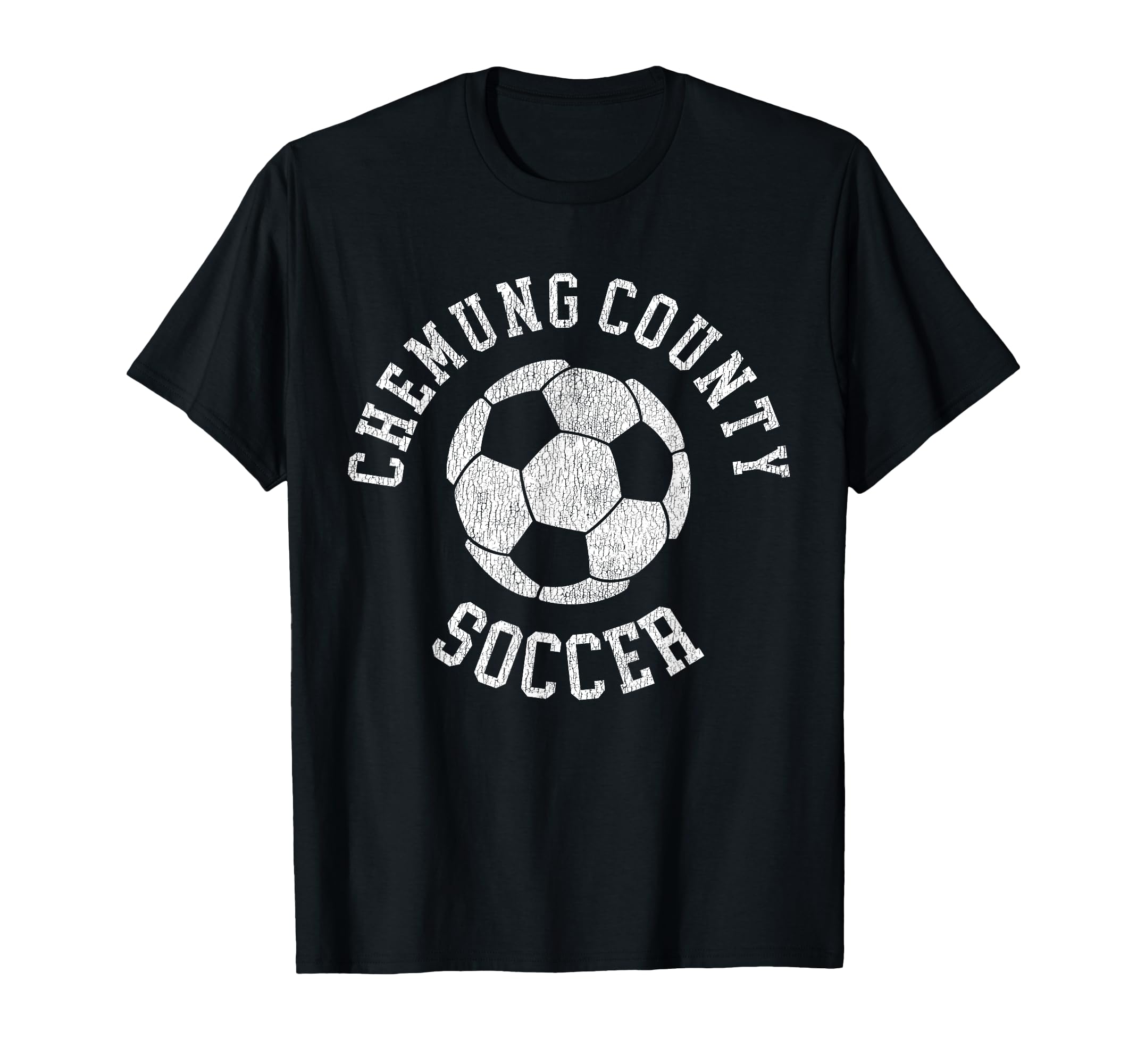 Chemung County Soccer Distressed 90S T-Shirt - Aesthetic Graphic for Adults
