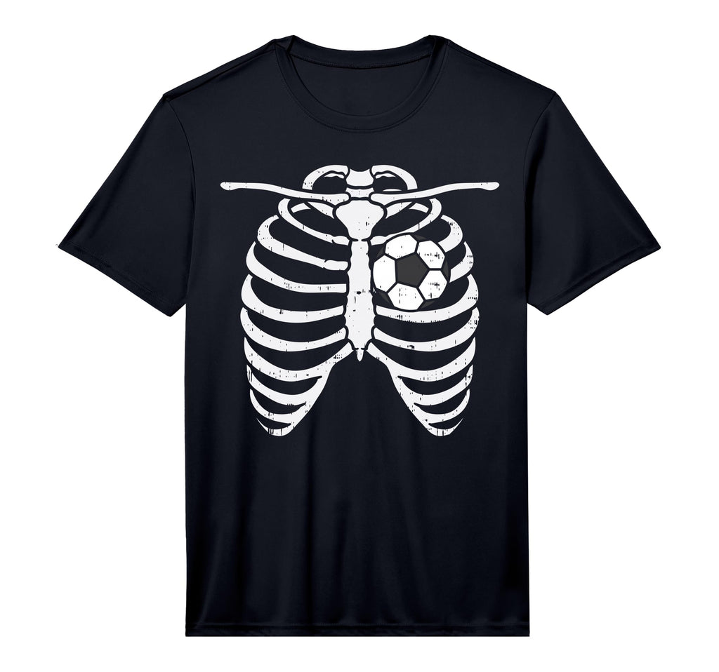 Soccer Heart Skeleton Ribs X Ray T-Shirt - Casual Everyday Wear Unisex