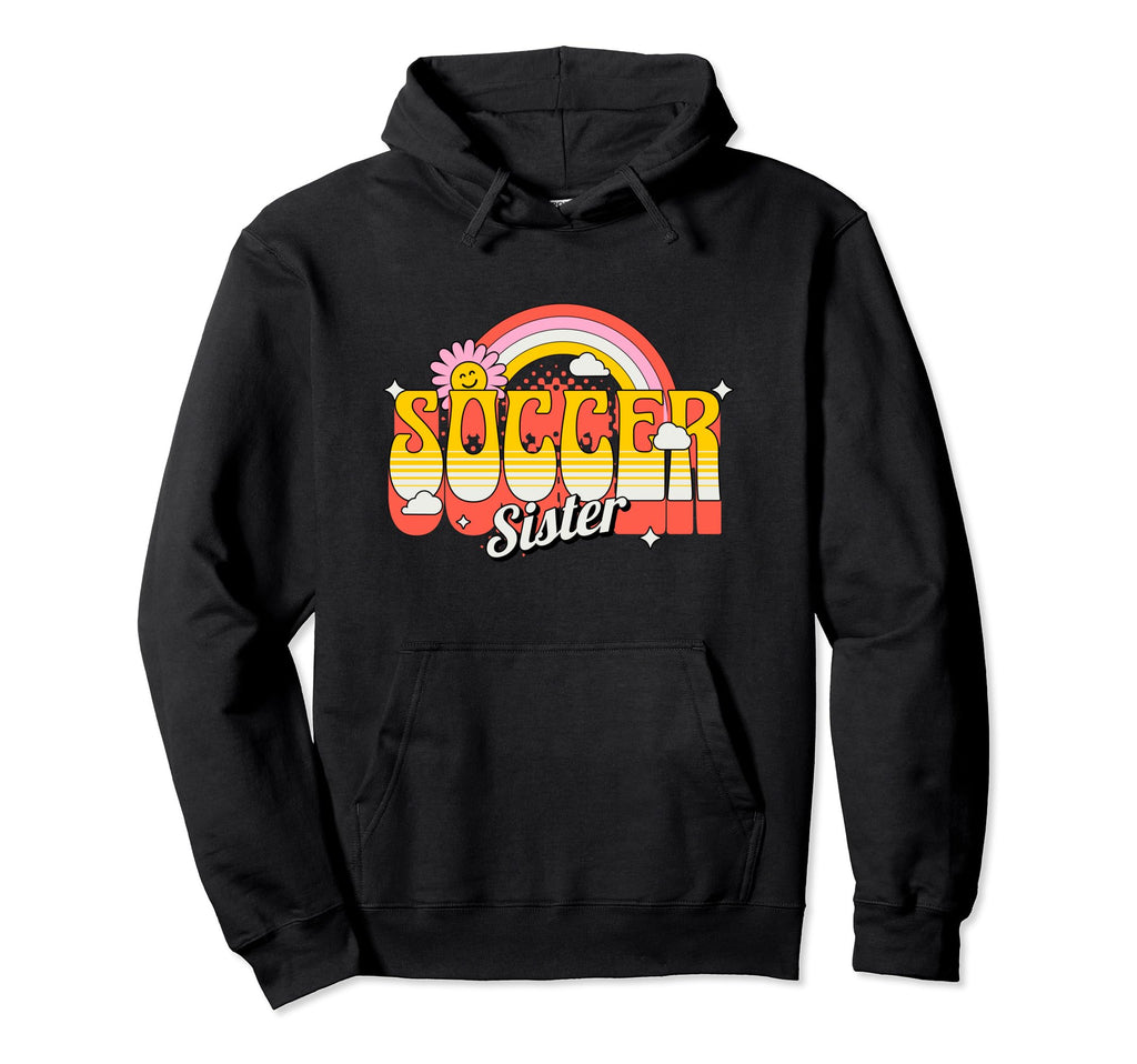 Soccer Sister Groovy Soccer Fan Hoodie - Streetwear Style for Adults