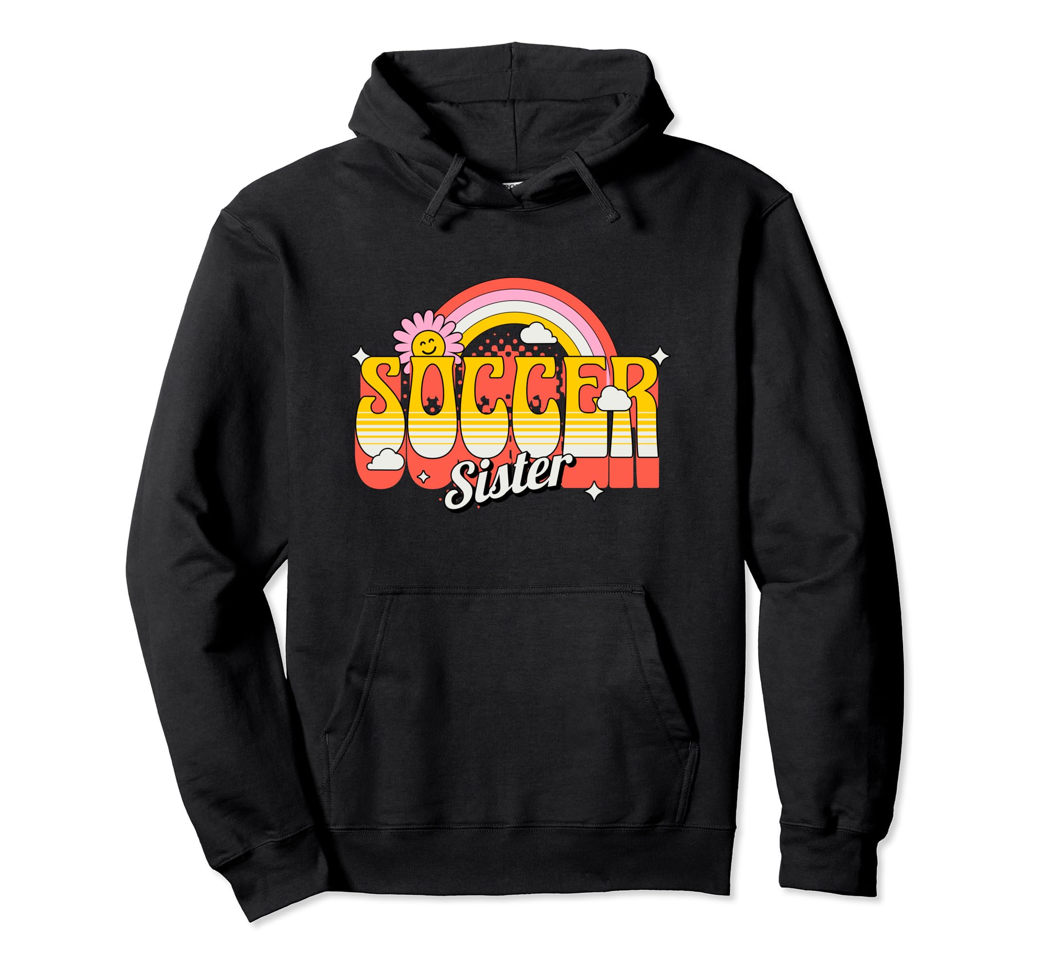 Soccer Sister Groovy Soccer Fan Hoodie - Streetwear Style for Adults