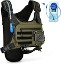Hydration Vest with 2L Water Bladder for Men and Women,Lightweight Adjustable Hydration Backpack,Reflective Running Hydration Chest Bag for Hiking Climbing Cycling